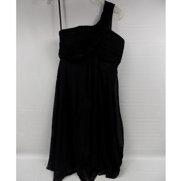 Ever Pretty Black Pleated Bodice One Shoulder Dress Size 4 NWT - Picture 4 of 12